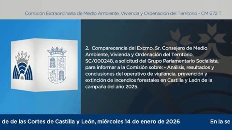 Sesión Extraordinaria Comisión de Medio Ambiente, Vivienda y Ordenación del Territorio - CM...