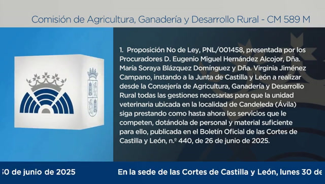 poster Comisión de Agricultura, Ganadería y Desarrollo Rural - 589 M