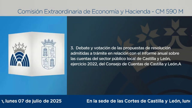 poster Sesión Extraordinaria Comisión de Economía y Hacienda - 590 M