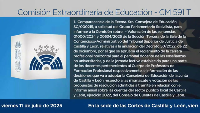 poster Sesión Extraordinaria Comisión de Educación - 591 M