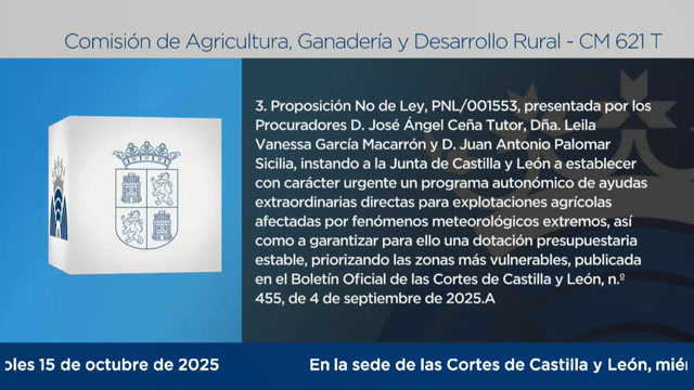 poster Comisión de Agricultura, Ganadería y Desarrollo Rural - CM 621 T